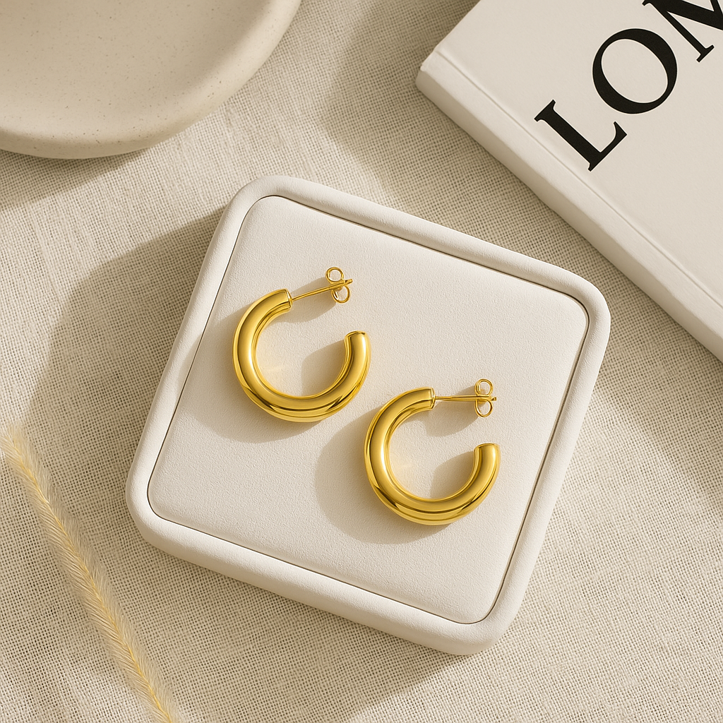Chunky Stainless Steel Hoop Earrings