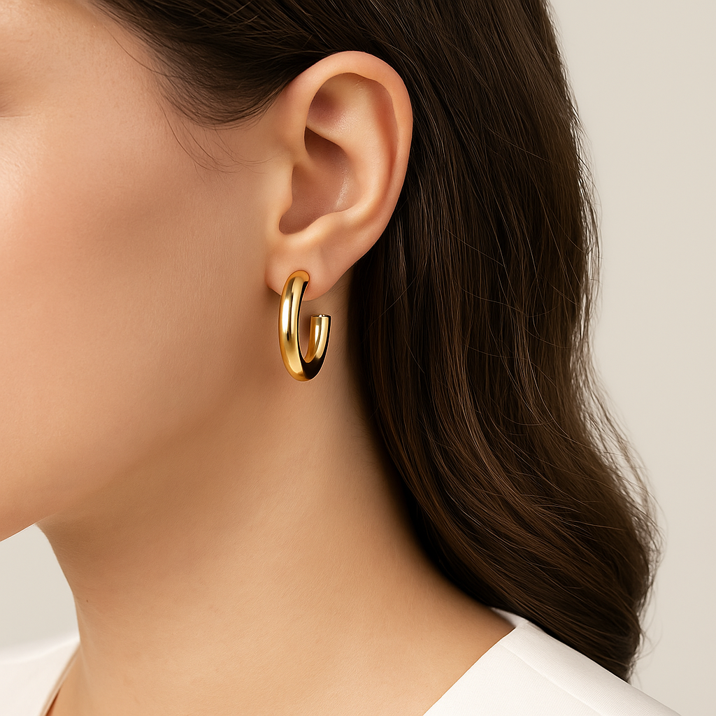 Chunky Stainless Steel Hoop Earrings