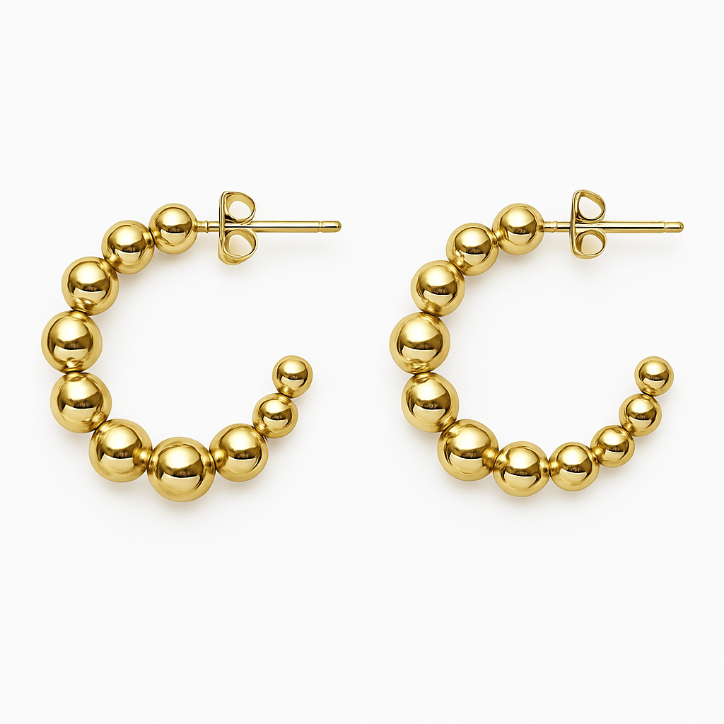 Stainless Steel Beaded  Earrings