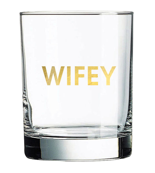 Wifey - Gold Foil Rocks Glass