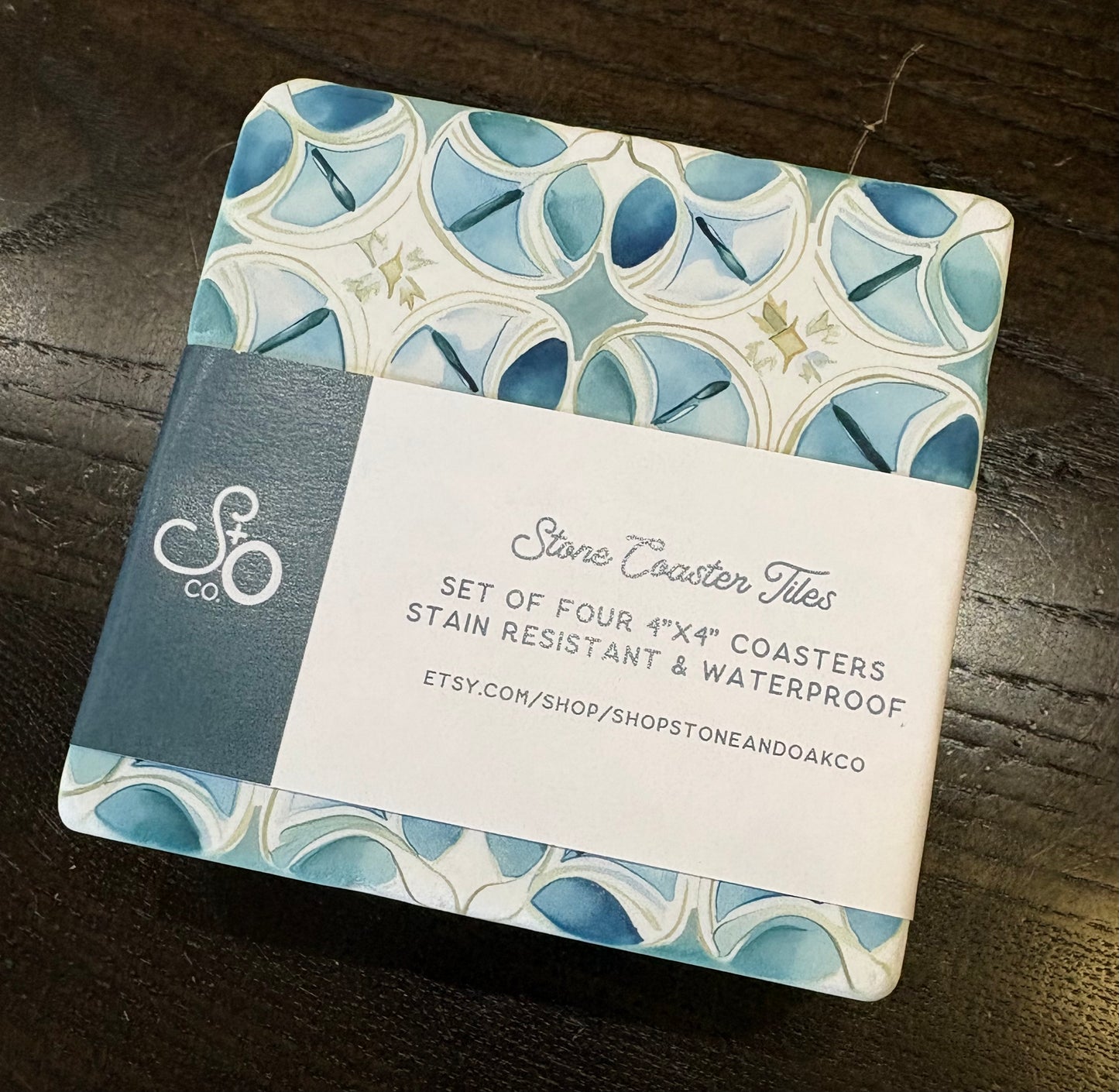 Coaster Set - Multi Blues