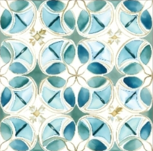 Pot Tiles Set - Multi Blues