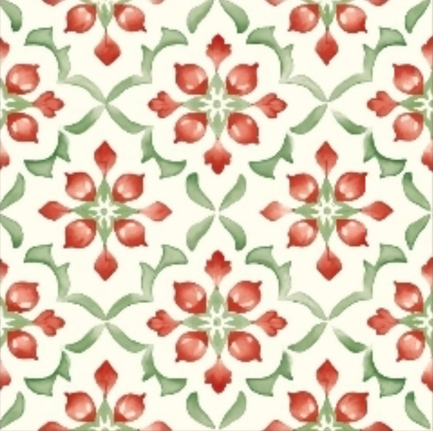 Pot Tiles Set - Holiday Floral