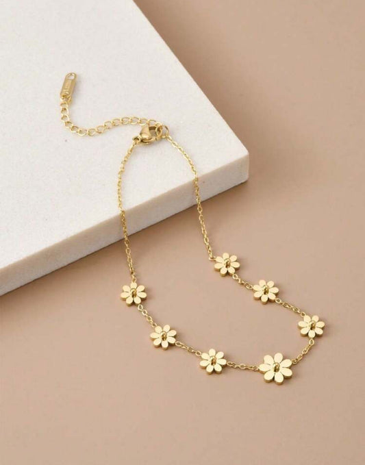 Daisy Anklet Stainless Steel