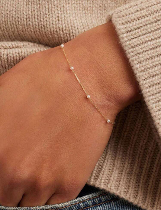 Sterling Silver Pearl Bracelet