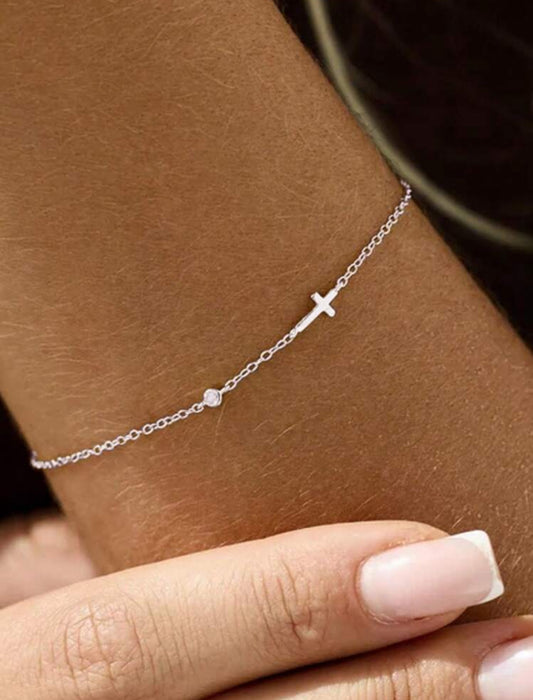 Sterling Silver Cross Bracelet