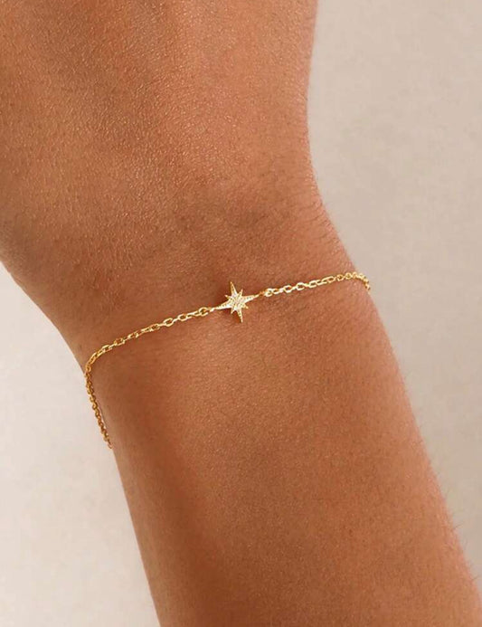 Sterling Silver 8 Pt Star Bracelet