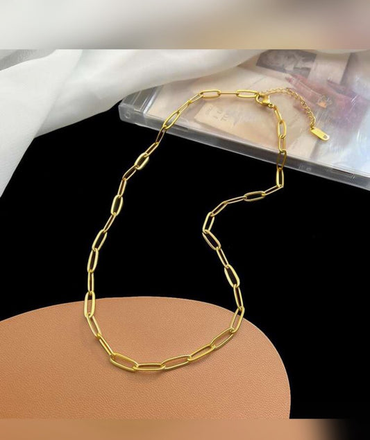 Stainless Steel Paper Clip Necklace