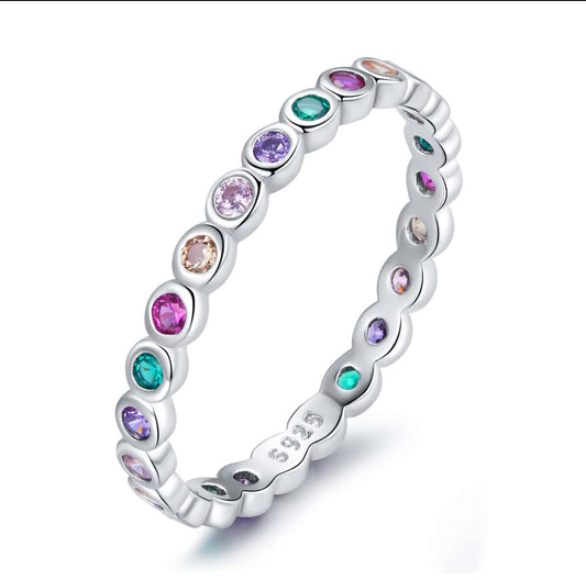 Sterling Silver Rainbow Ring