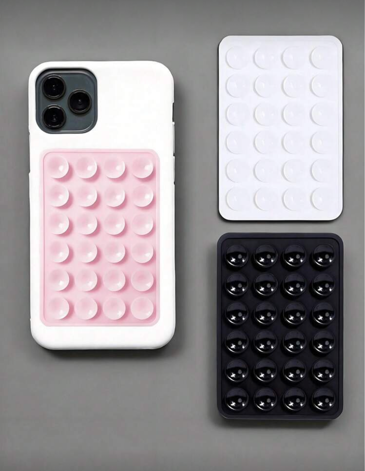 Silicone Suction Cup Phone Mount Grip w/ Adhesive