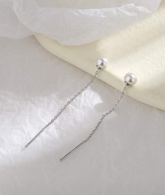 Faux Pearl Threader Earring