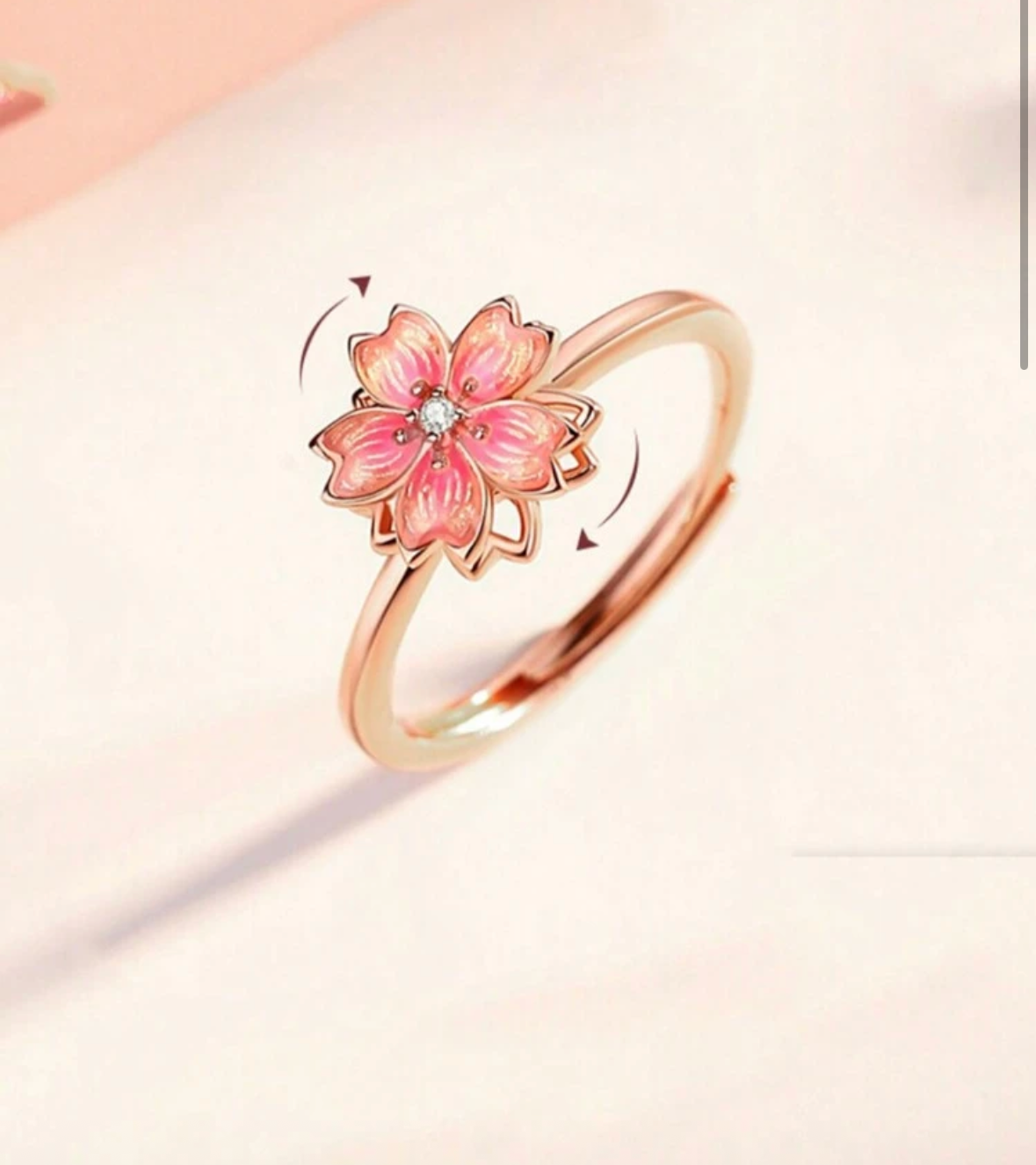 Rose Gold Flower Fidget Ring