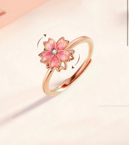 Rose Gold Flower Fidget Ring