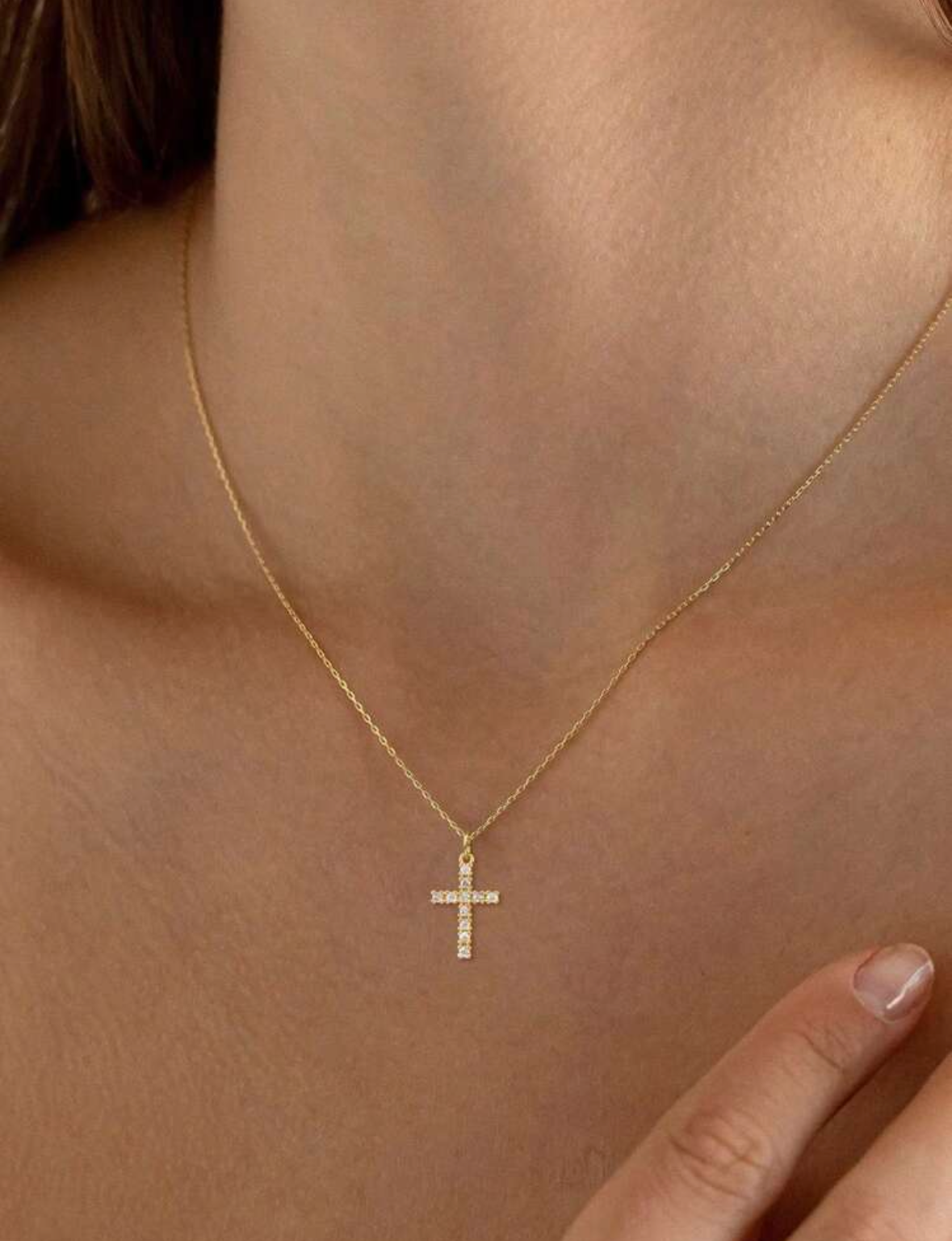 18k Gold Plated Cross Necklace