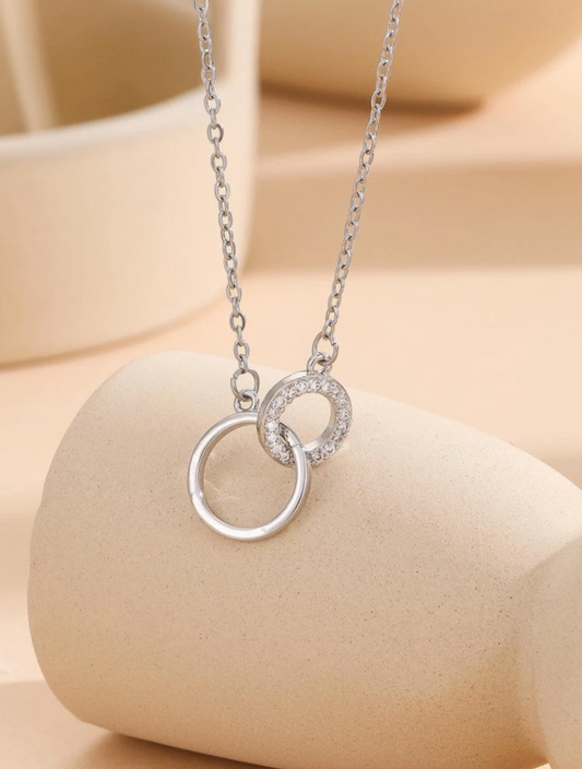 Stainless Steel Double Circle Necklace