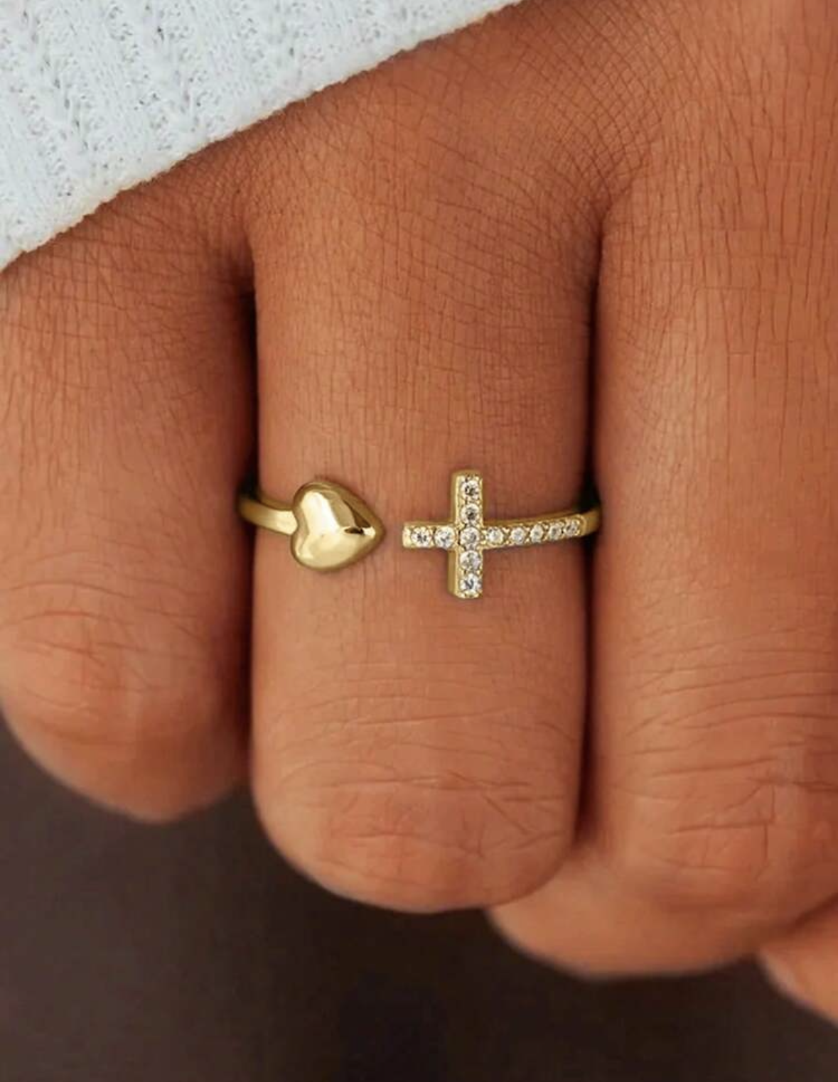 Cross Cubic Zirconia Ring