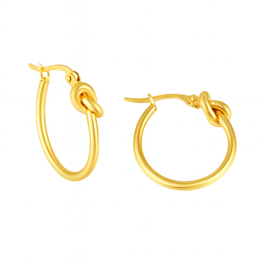Gold Knot Hoop Earrings – Gold-Plated Stainless Steel