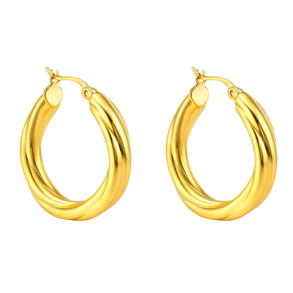 Modern Twisted Hoop Earrings