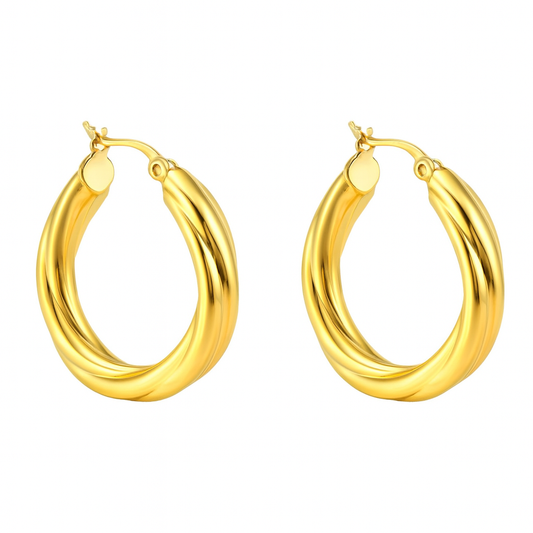 Modern Twisted Hoop Earrings