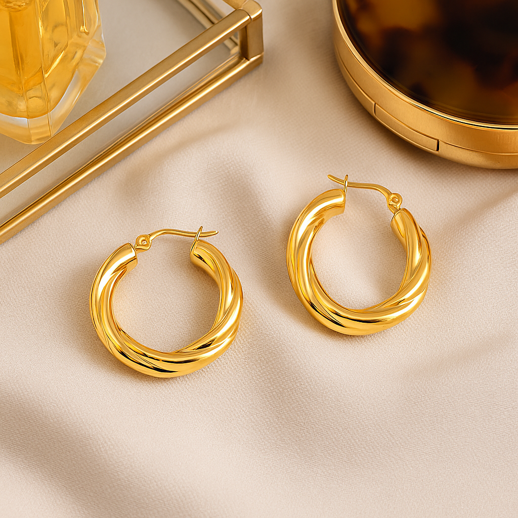 Modern Twisted Hoop Earrings