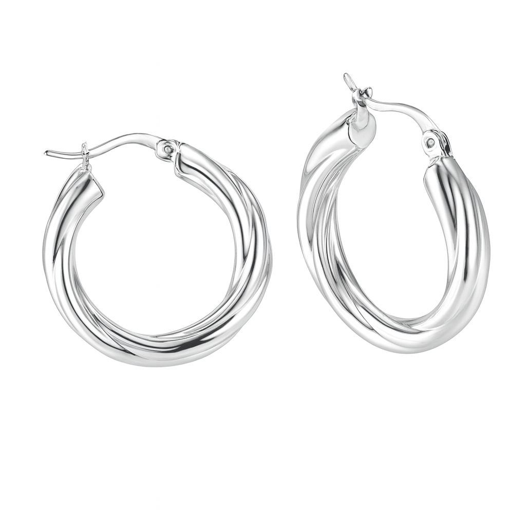 Modern Twisted Hoop Earrings