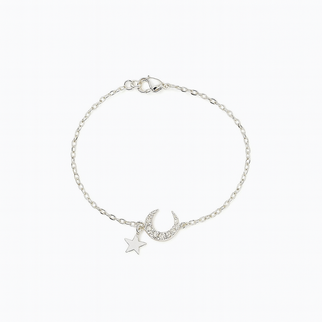 Silver Moon Charm Bracelet