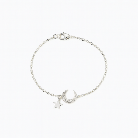Silver Moon Charm Bracelet