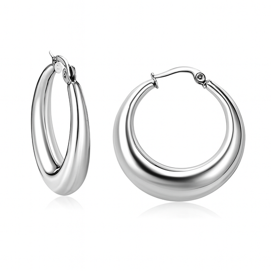Silver Bold Hoop Earrings