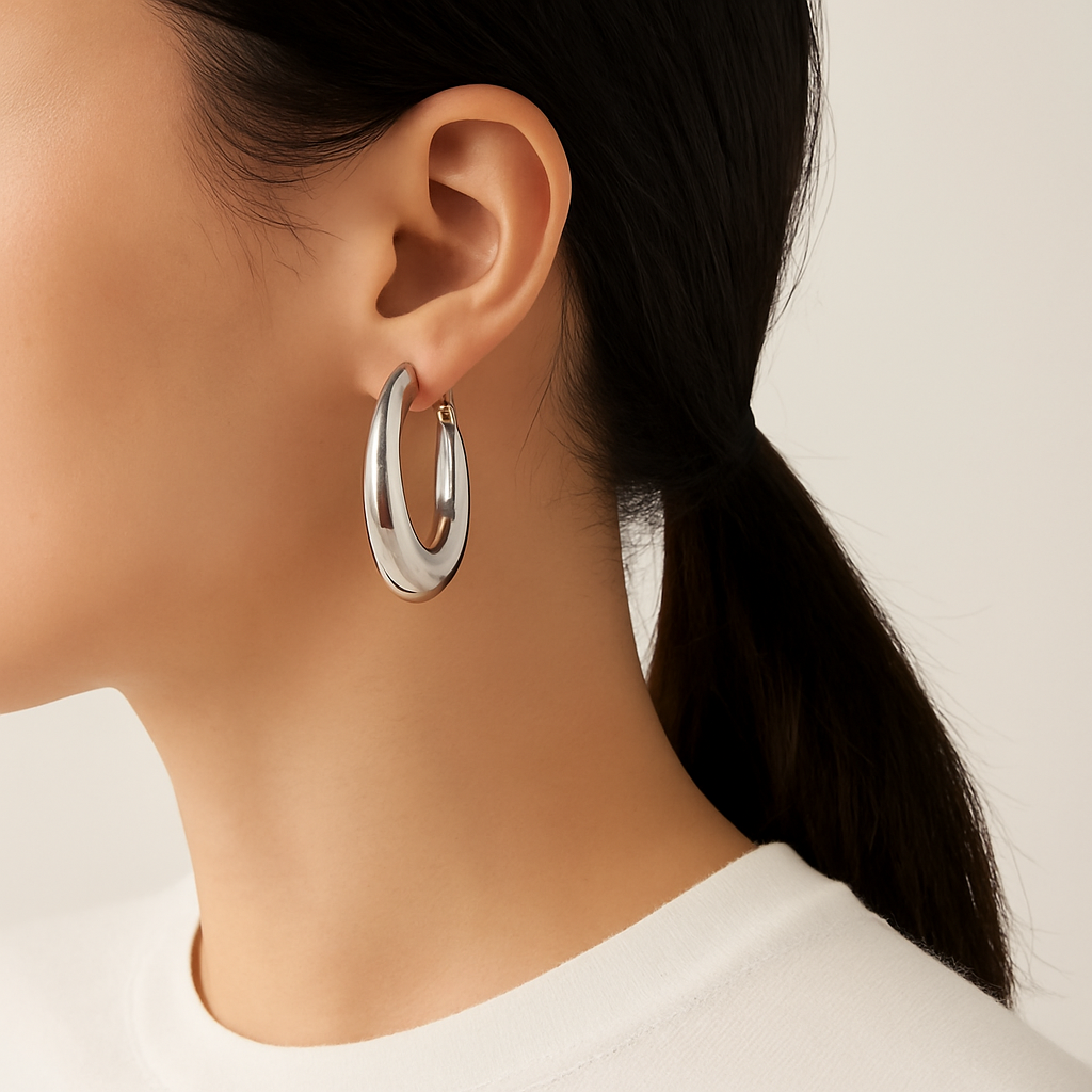 Silver Bold Hoop Earrings