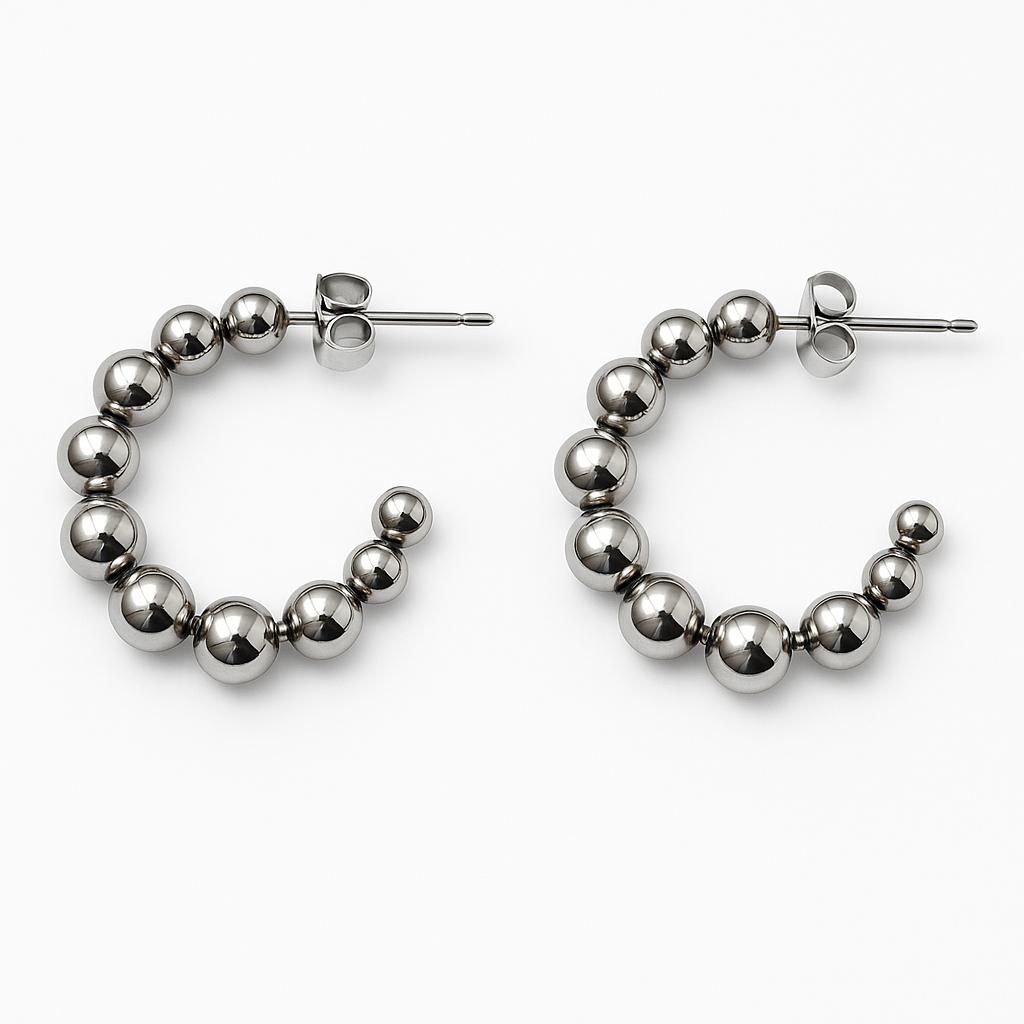 Stainless Steel Beaded  Earrings