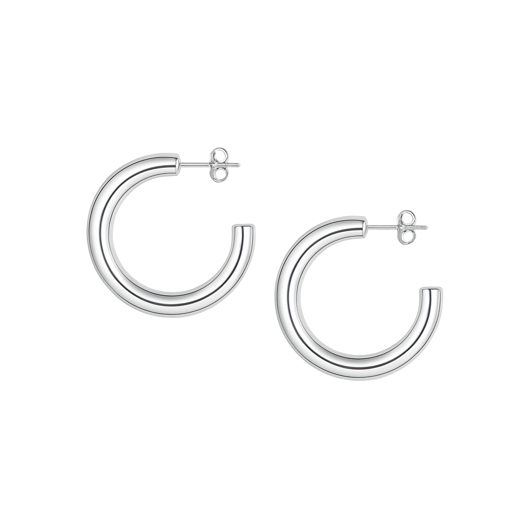 Chunky Stainless Steel Hoop Earrings