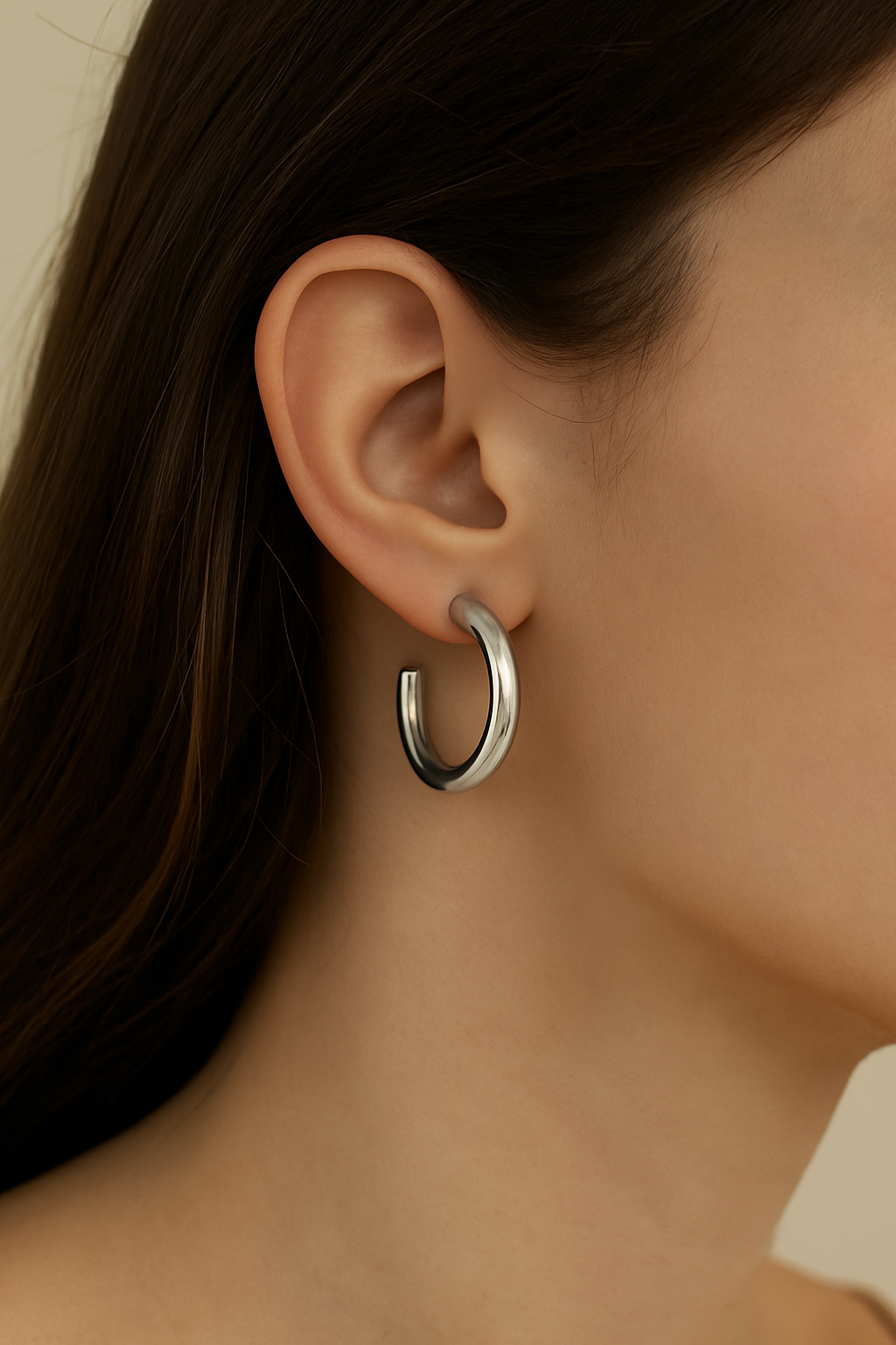 Chunky Stainless Steel Hoop Earrings