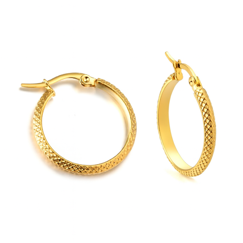 Textured Thin Stainless Steel Hoops