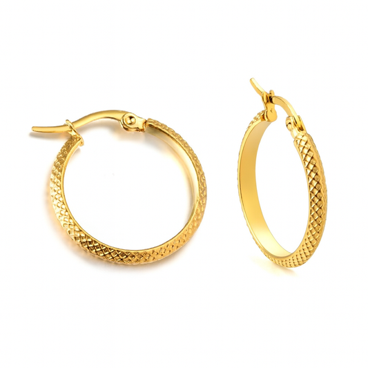 Textured Thin Stainless Steel Hoops