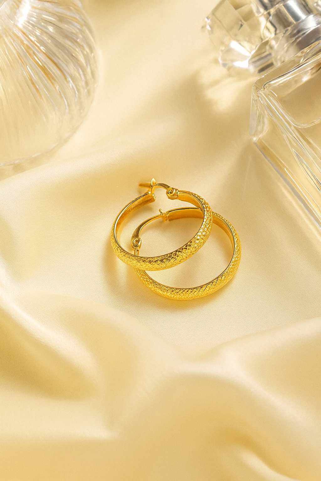 Textured Thin Stainless Steel Hoops