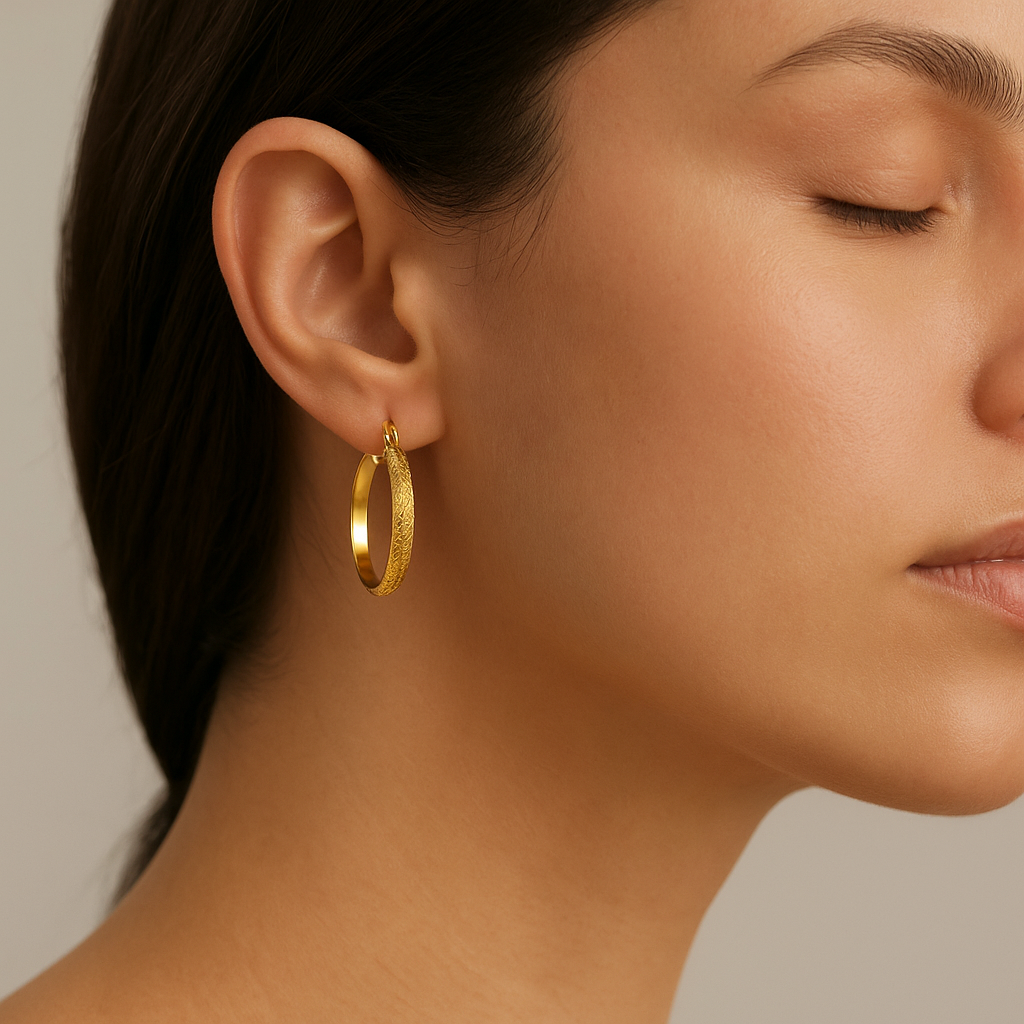 Textured Thin Stainless Steel Hoops