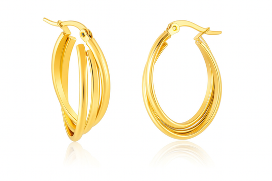 Triple-Hoop Stainless Steel Earrings