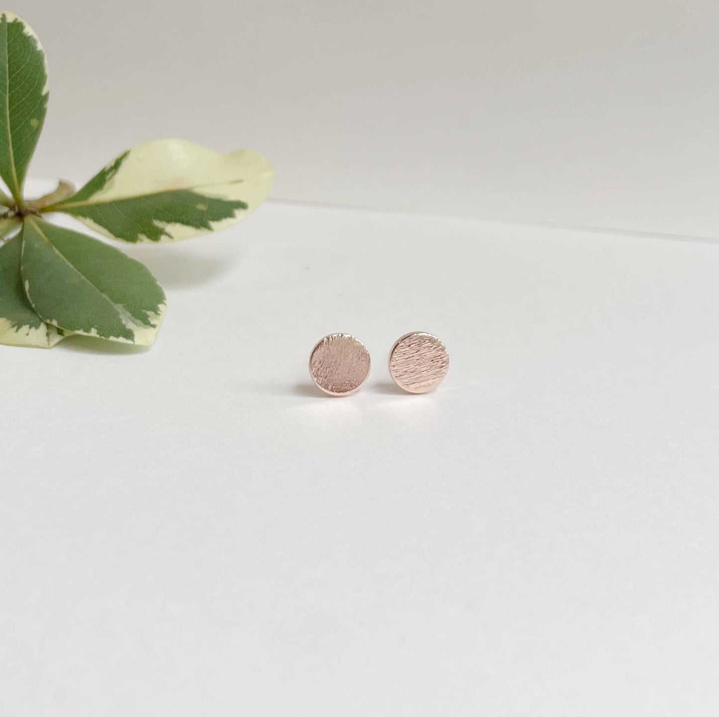 Rose Gold Stud Earrings - Circles