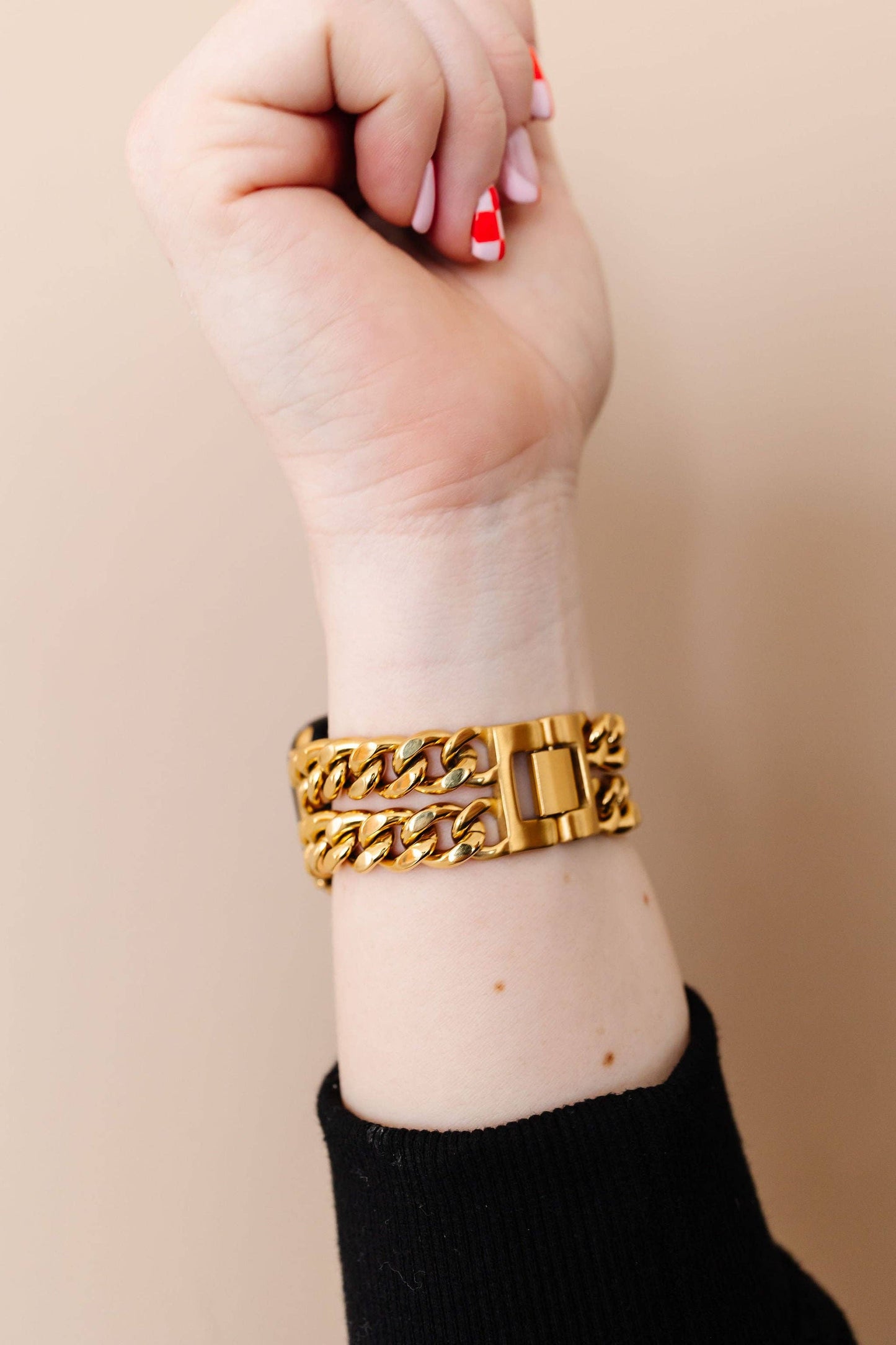 Gold Double Chain Watch Band