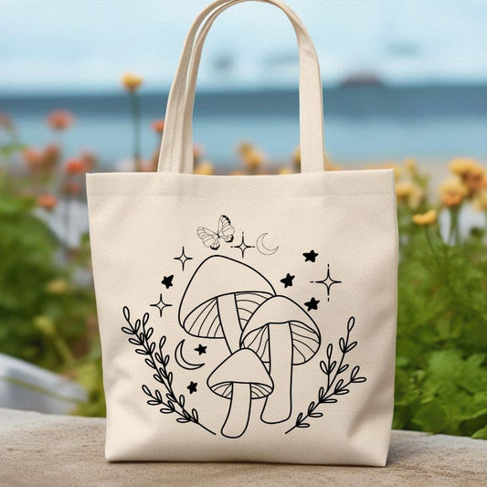 Magic Mushroom Mystic Canvas Tote Bag