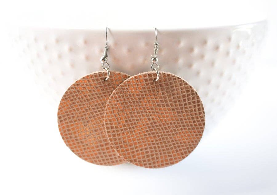 Leather Circle Earrings