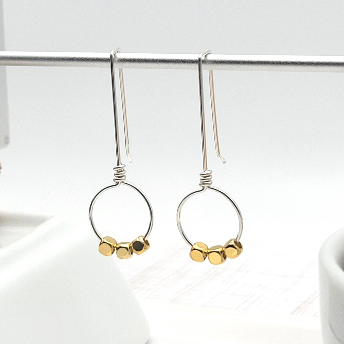 Silver and Gold Threader Earrings