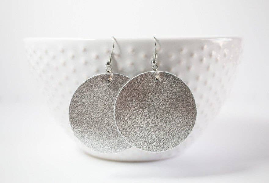 Leather Circle Earrings