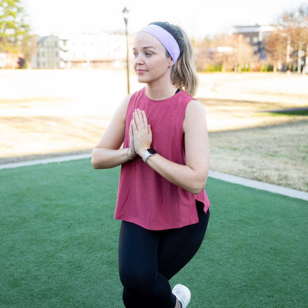 3 Pack of Wide Training Headbands - Purple + Pink + Hot Pink