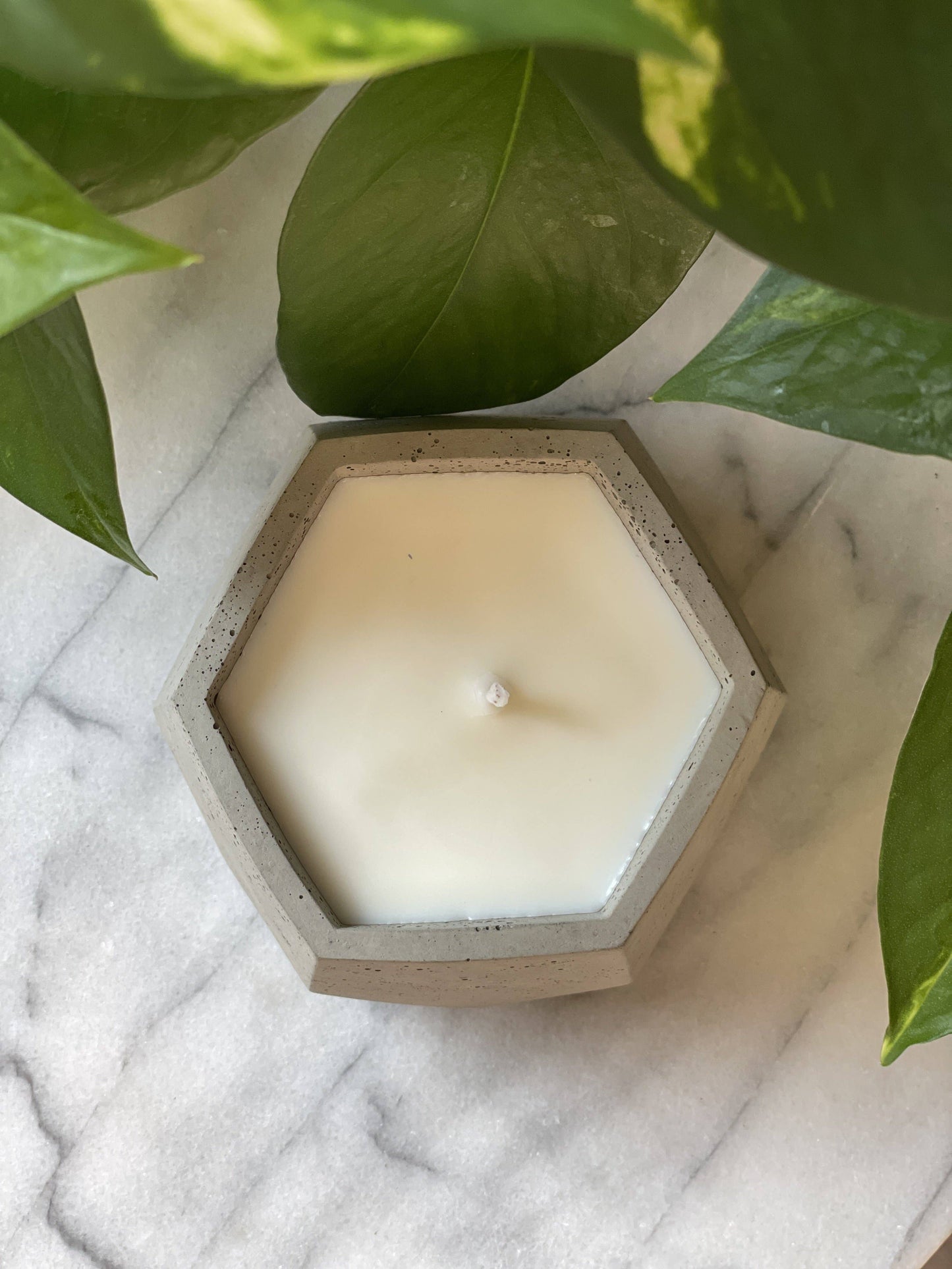 Geometric Cement Candle