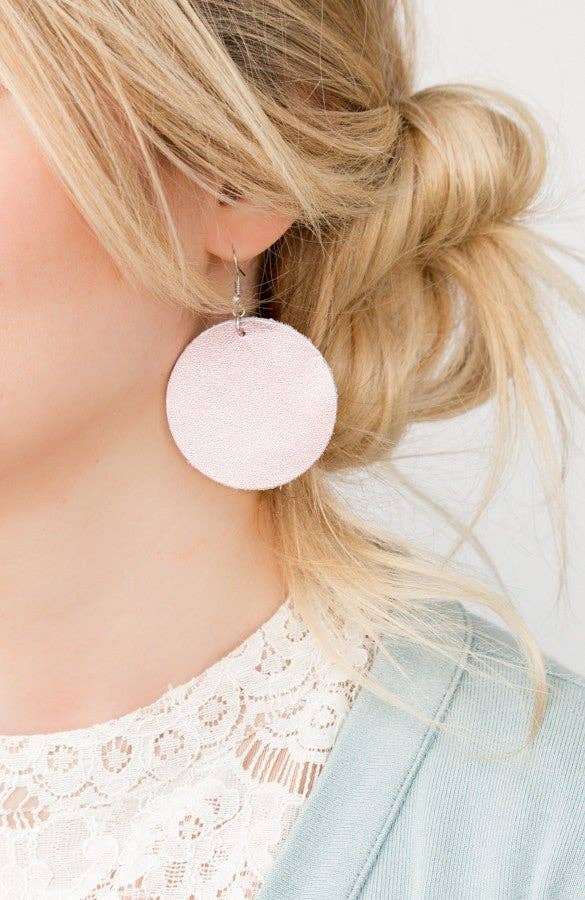 Leather Circle Earrings