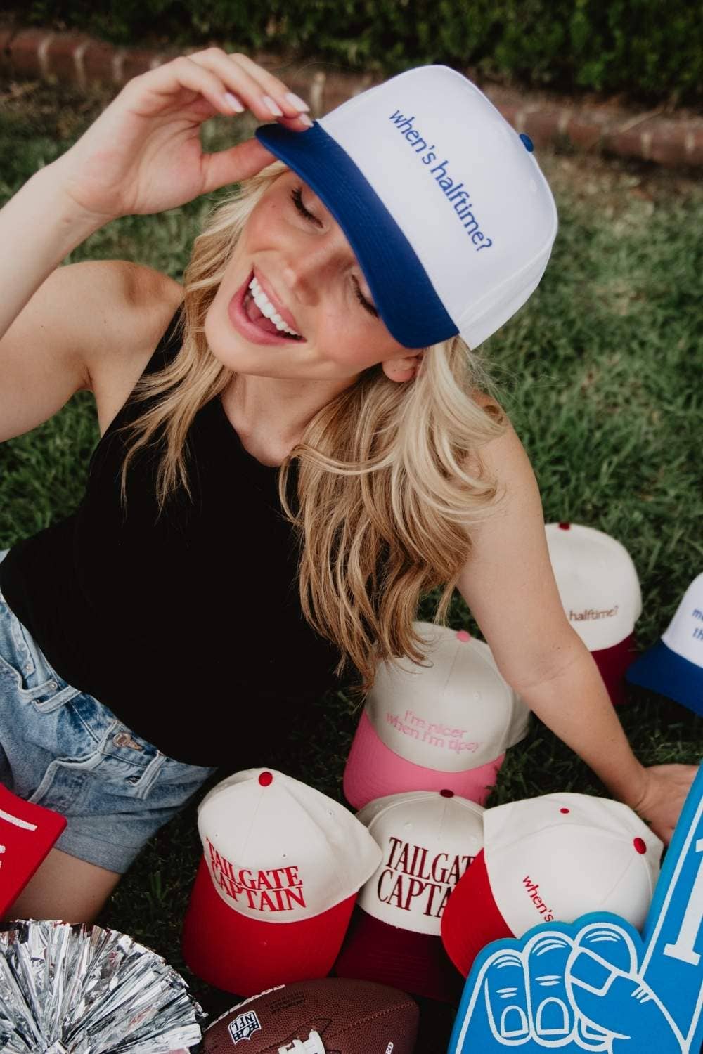 When's Halftime? Wholesale Two-Toned Vintage Hat College Gra