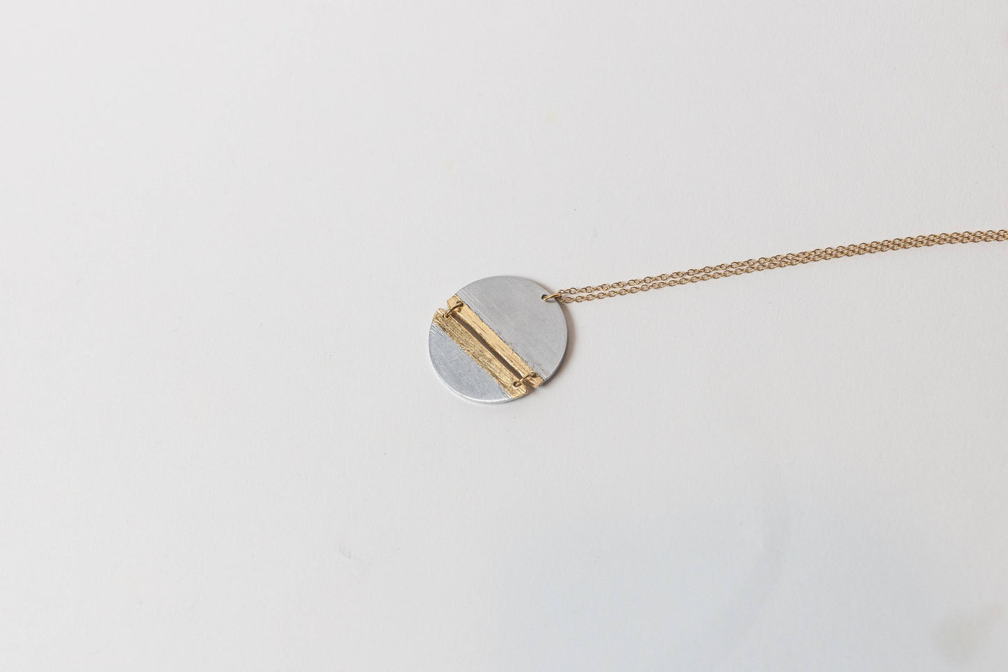 The Space Between Aluminum & Gold Plated Necklace