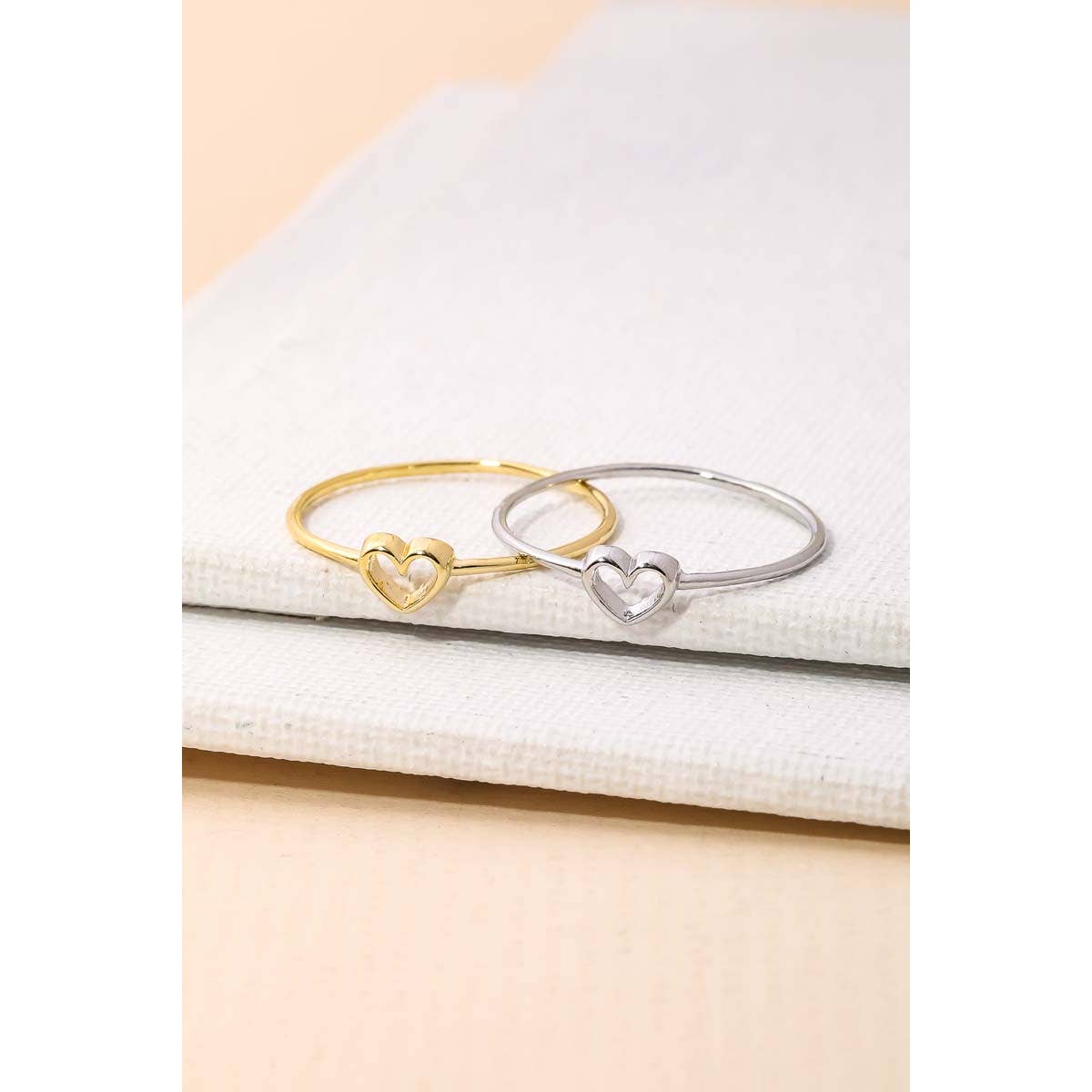 Dainty Open Heart Shape Fashion Ring