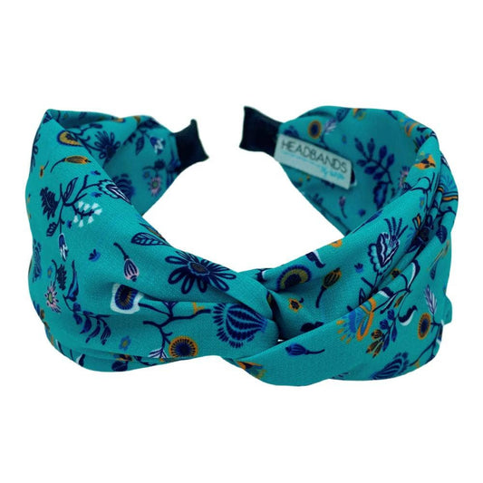 Traditional Knot Headband - Teal Anitque Floral